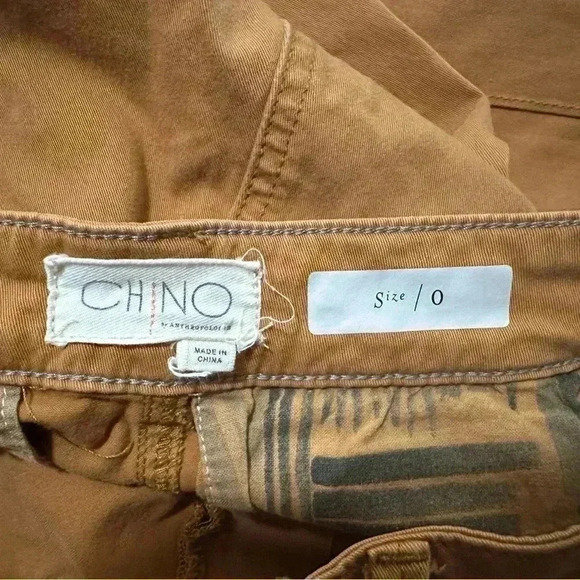 Anthropologie Cropped Wide-Leg Chino Pants Size 0 - Picture 9 of 11
